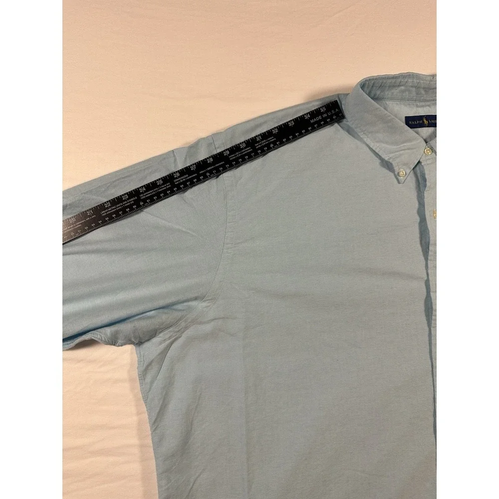 NWT Polo Ralph Lauren Shirt Men's 4XLT Light Blue Aegean Blu - Flesh Pony Oxford